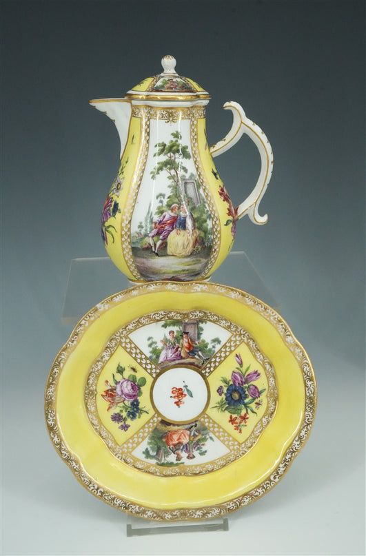 Meissen Theeservies, ca. 1735 — Een Zeldzaam Meesterwerk in Geel Fond