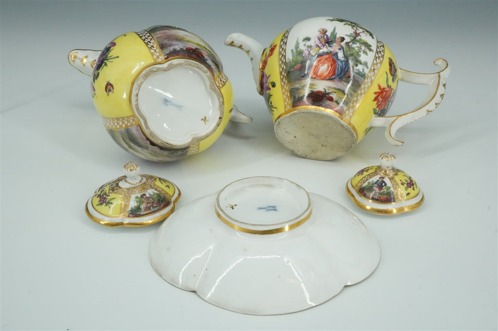 Meissen Theeservies, ca. 1735 — Een Zeldzaam Meesterwerk in Geel Fond