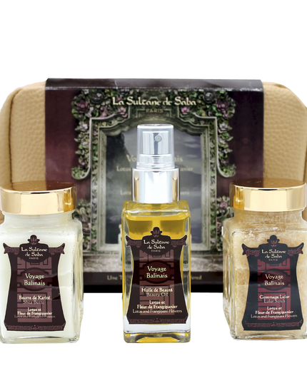 La Sultane De Saba Bali Lotus & Frangipani Gift Set (Body Scrub, Beauty Oil, Shea Butter)