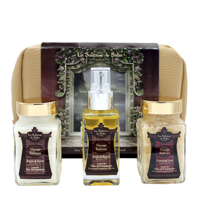 La Sultane De Saba Bali Lotus & Frangipani Gift Set (Body Scrub, Beauty Oil, Shea Butter)
