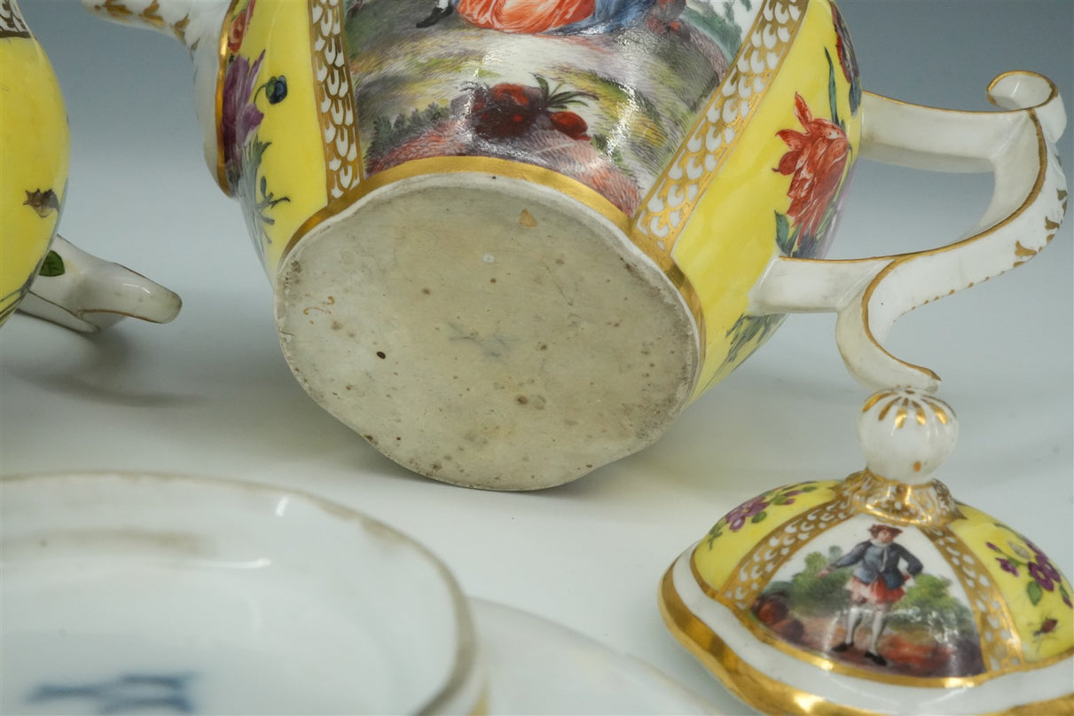 Meissen Theeservies, ca. 1735 — Een Zeldzaam Meesterwerk in Geel Fond